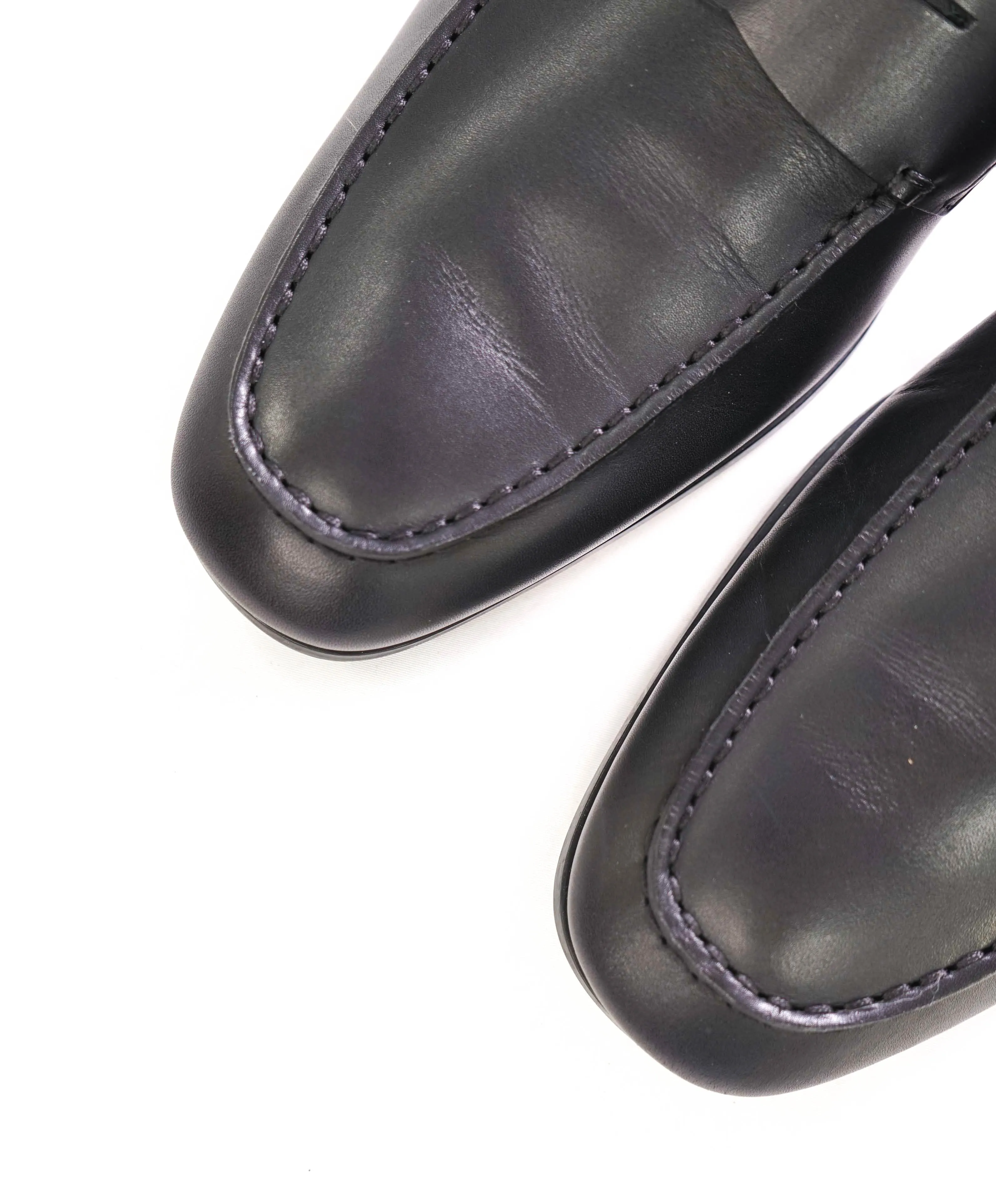 $675 TOD’S - Black Penny Loafer Leather LOGO Vamp Loafer - (9 Tod's) 10 US