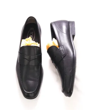 $675 TOD’S - Black Penny Loafer Leather LOGO Vamp Loafer - (9 Tod's) 10 US