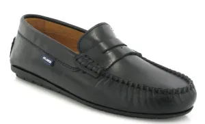 Altanta Mocassin Black Penny Smooth Leather Loafer