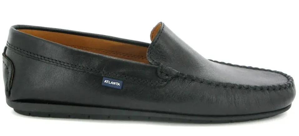 Altanta Mocassin Black Smooth Leather Loafer