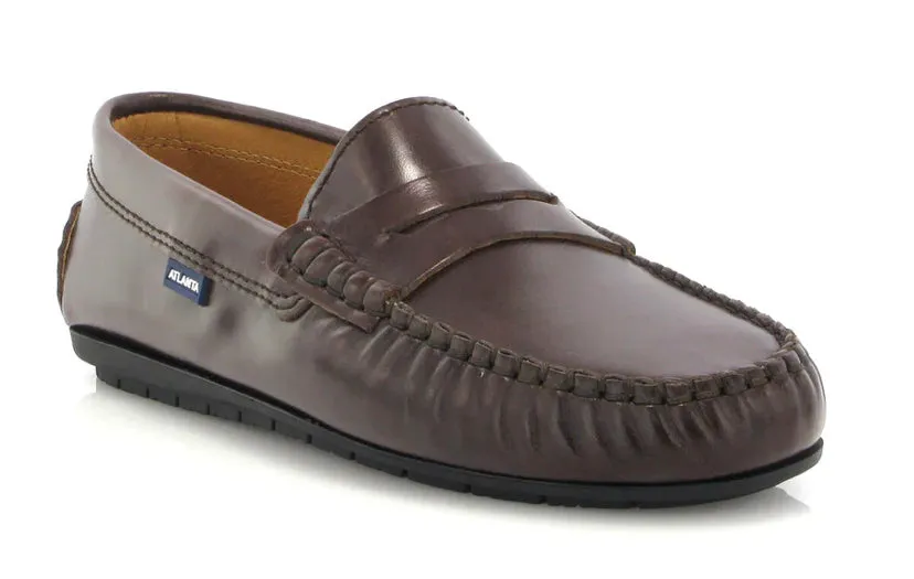 Altanta Mocassin Dark Brown Smooth Leather Penny Loafer