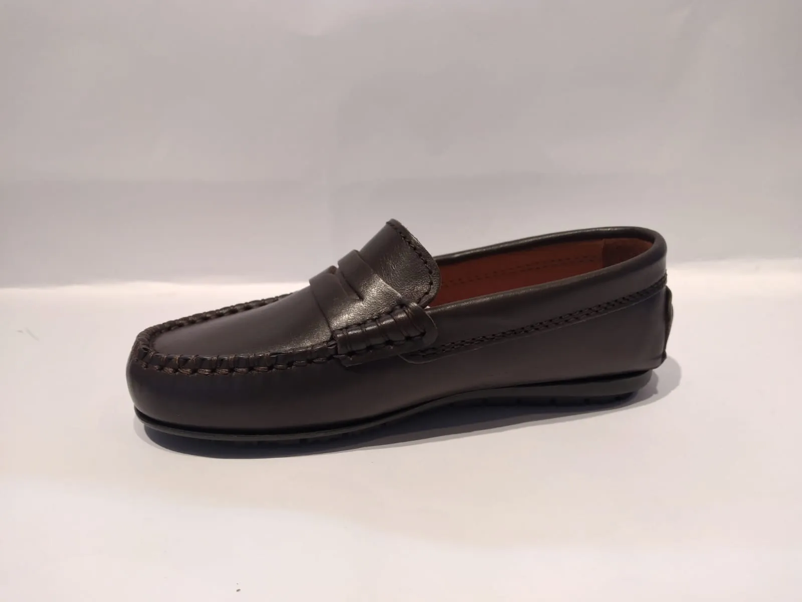 Altanta Mocassin Dark Brown Smooth Leather Penny Loafer