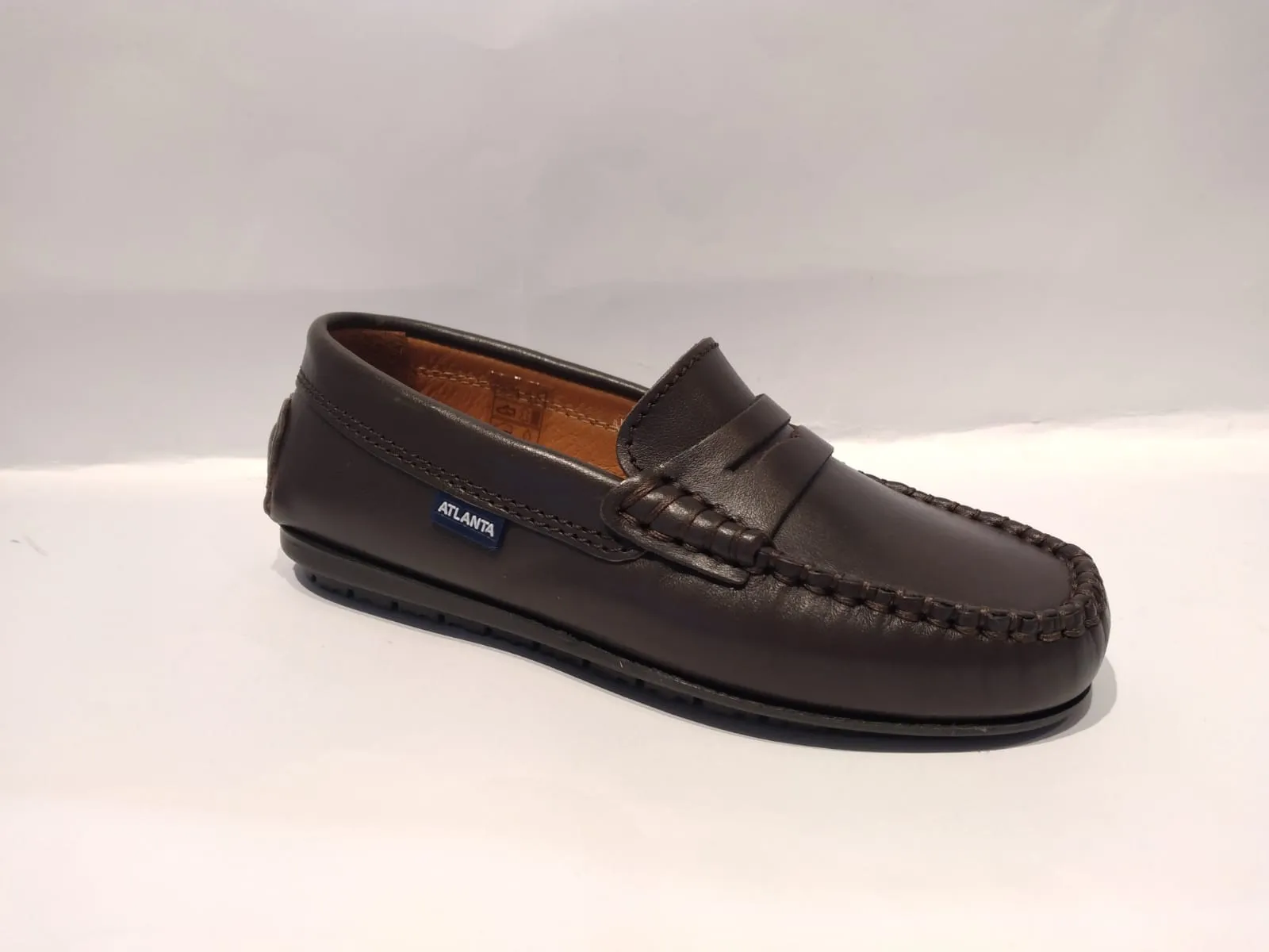 Altanta Mocassin Dark Brown Smooth Leather Penny Loafer