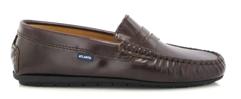 Altanta Mocassin Dark Brown Smooth Leather Penny Loafer