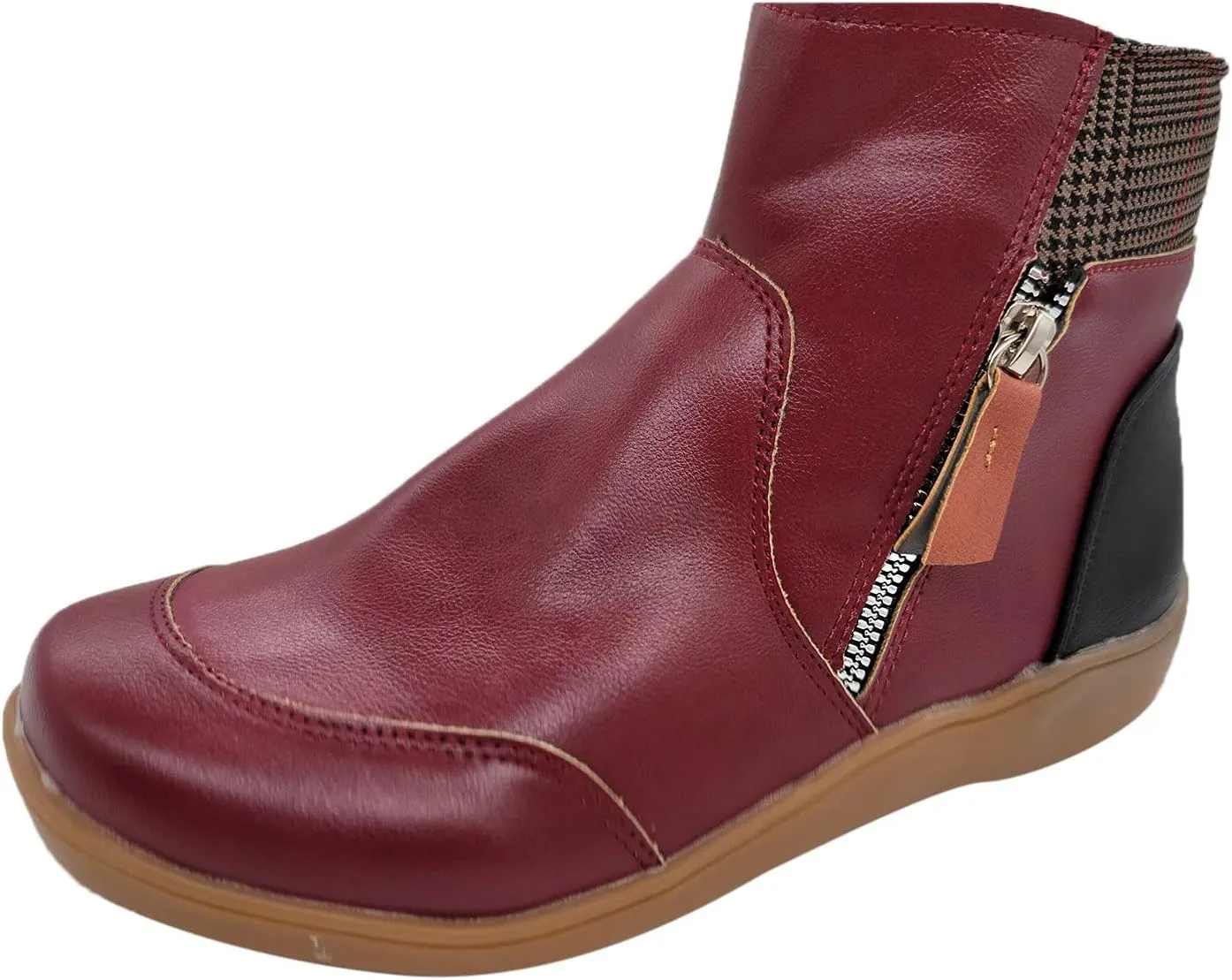 Ankle Boots for Women Arch Support Womens Low Heel Fashion Lace Up Zipper Booties Casual Walking Short Bootie
