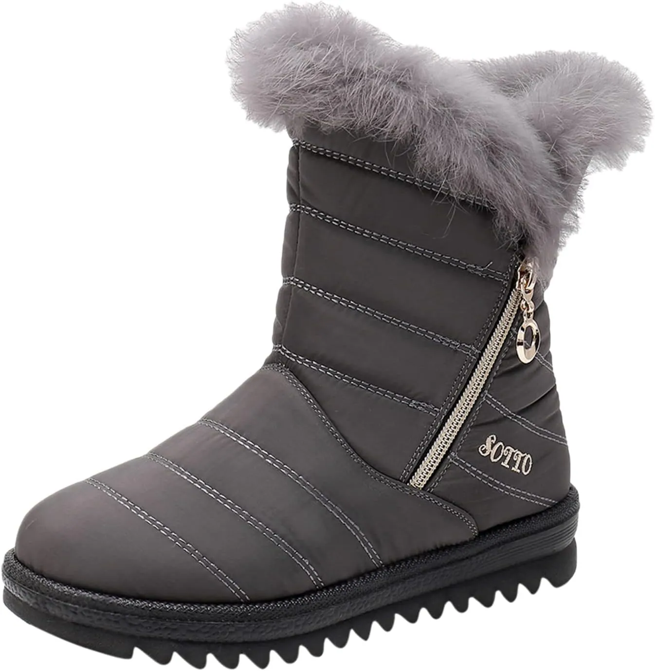 Ankle Boots for Women Comfy Platform Women's Real Hair Padded Waterproof Snowproof Snow Boots Cotton Shoes