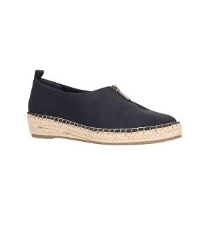 Bella Vita Women's Jimena Faux Leather Slip On Espadrilles Flats Navy Size 7.5M