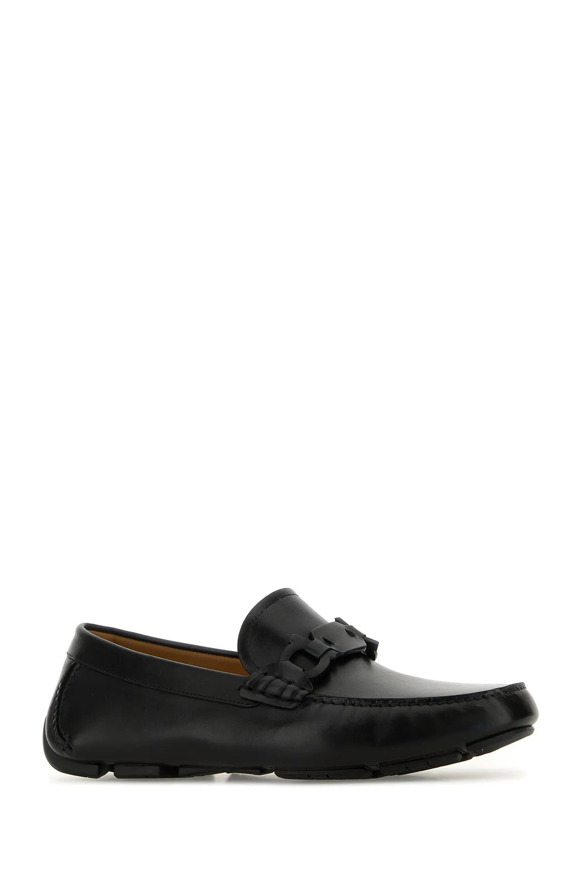 Black leather Byte loafers