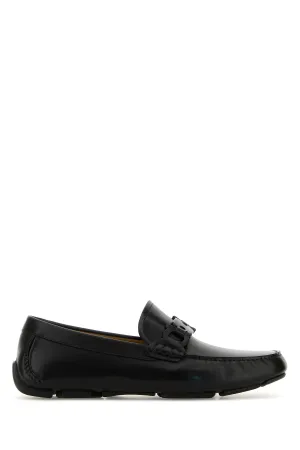 Black leather Byte loafers