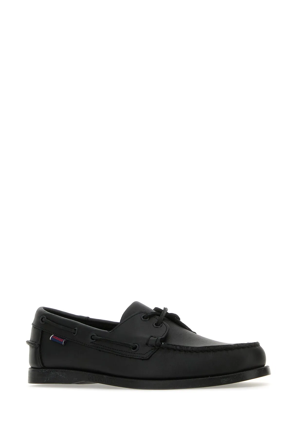 Black leather Docksides Portland loafers