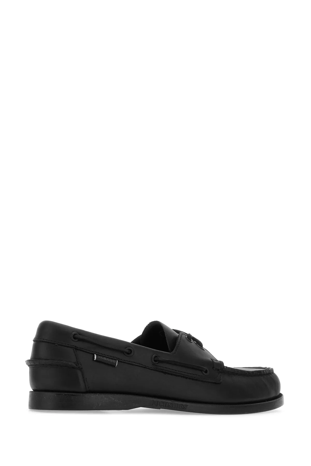 Black leather Docksides Portland loafers