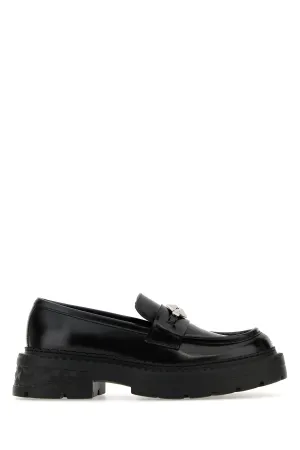 Black leather Marlow loafers