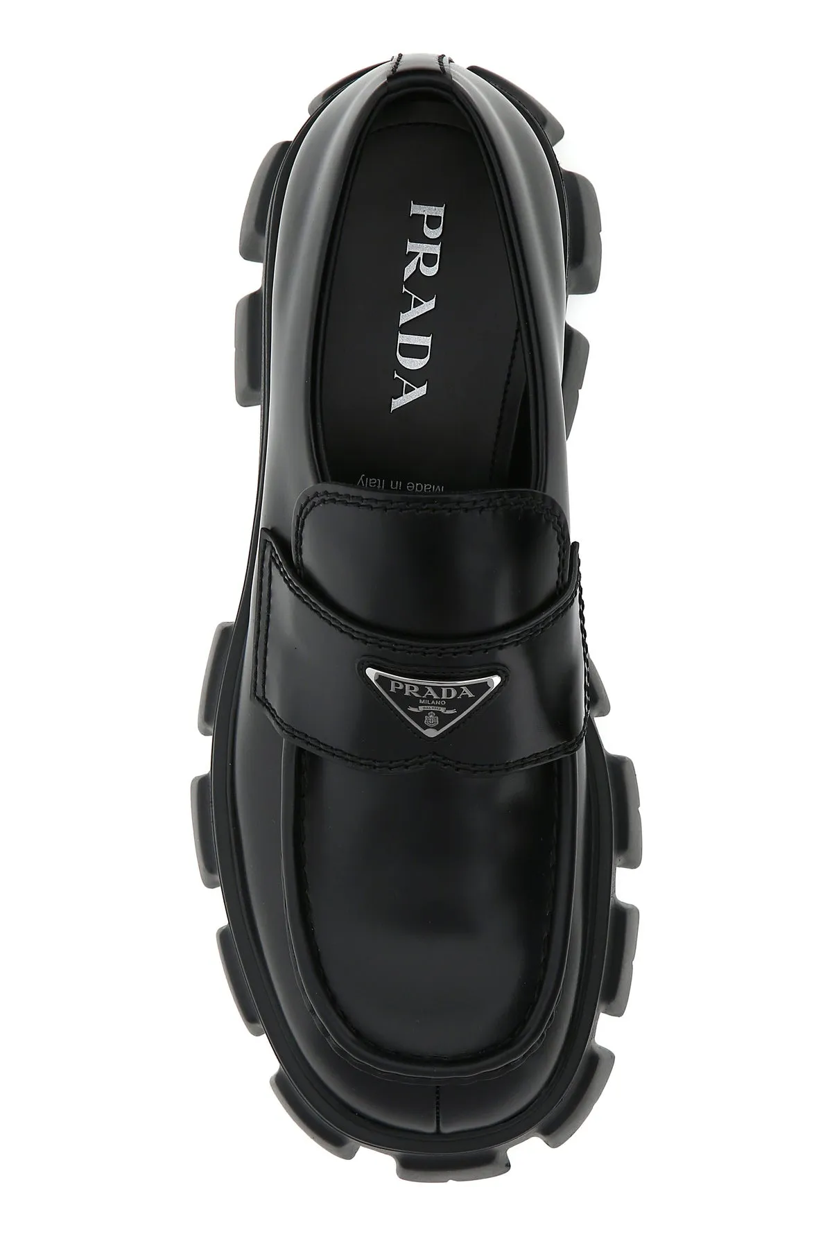 Black leather Monolith loafers