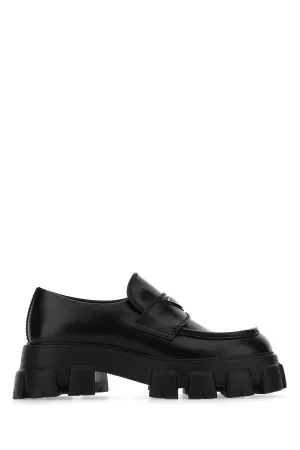 Black leather Monolith loafers