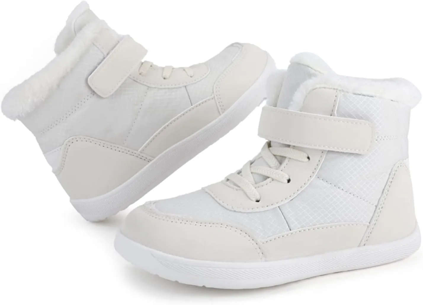 Boys Girls Barefoot Winter Boots With Wide Toe Box Slip Drop Sole Ankle Winter Snow Boots Little Boy Rain Boots Size 6