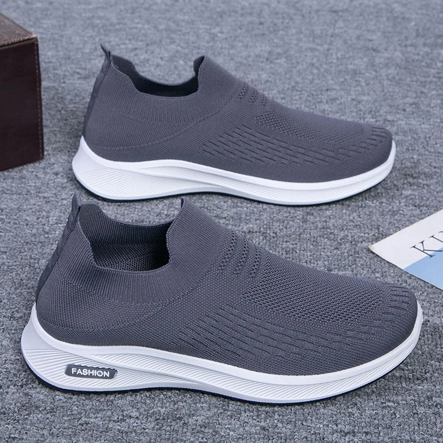 Casual Dress Shoes Men's Mesh Soft Sole Sports Shoes Casual Fitness Solid Color Sports