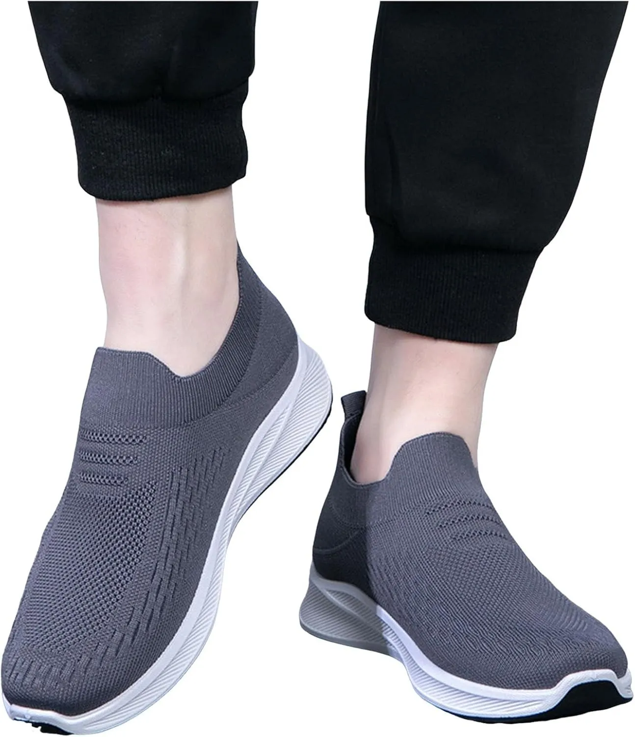 Casual Dress Shoes Men's Mesh Soft Sole Sports Shoes Casual Fitness Solid Color Sports