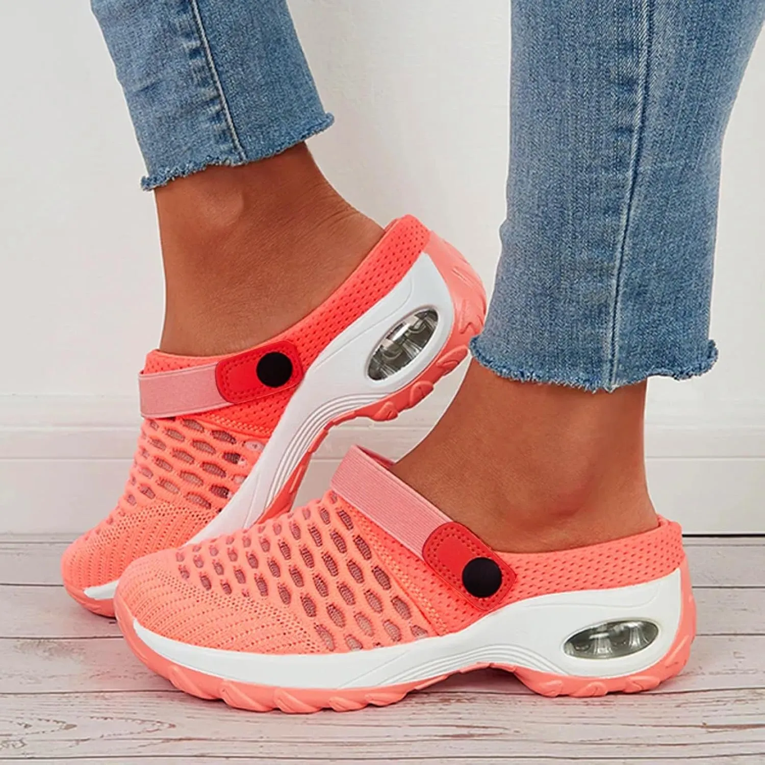 Cathalem Mules for Women 2024 Air Cushion Orthopedic Slip on Shoes Air Cushion Slip-on Diabetic Walking Shoes for Women