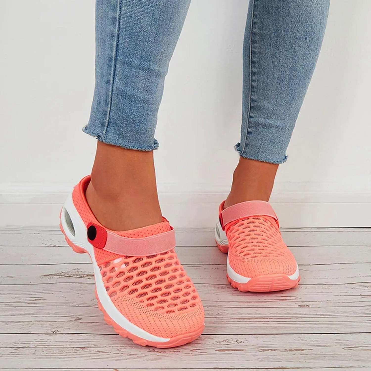 Cathalem Mules for Women 2024 Air Cushion Orthopedic Slip on Shoes Air Cushion Slip-on Diabetic Walking Shoes for Women