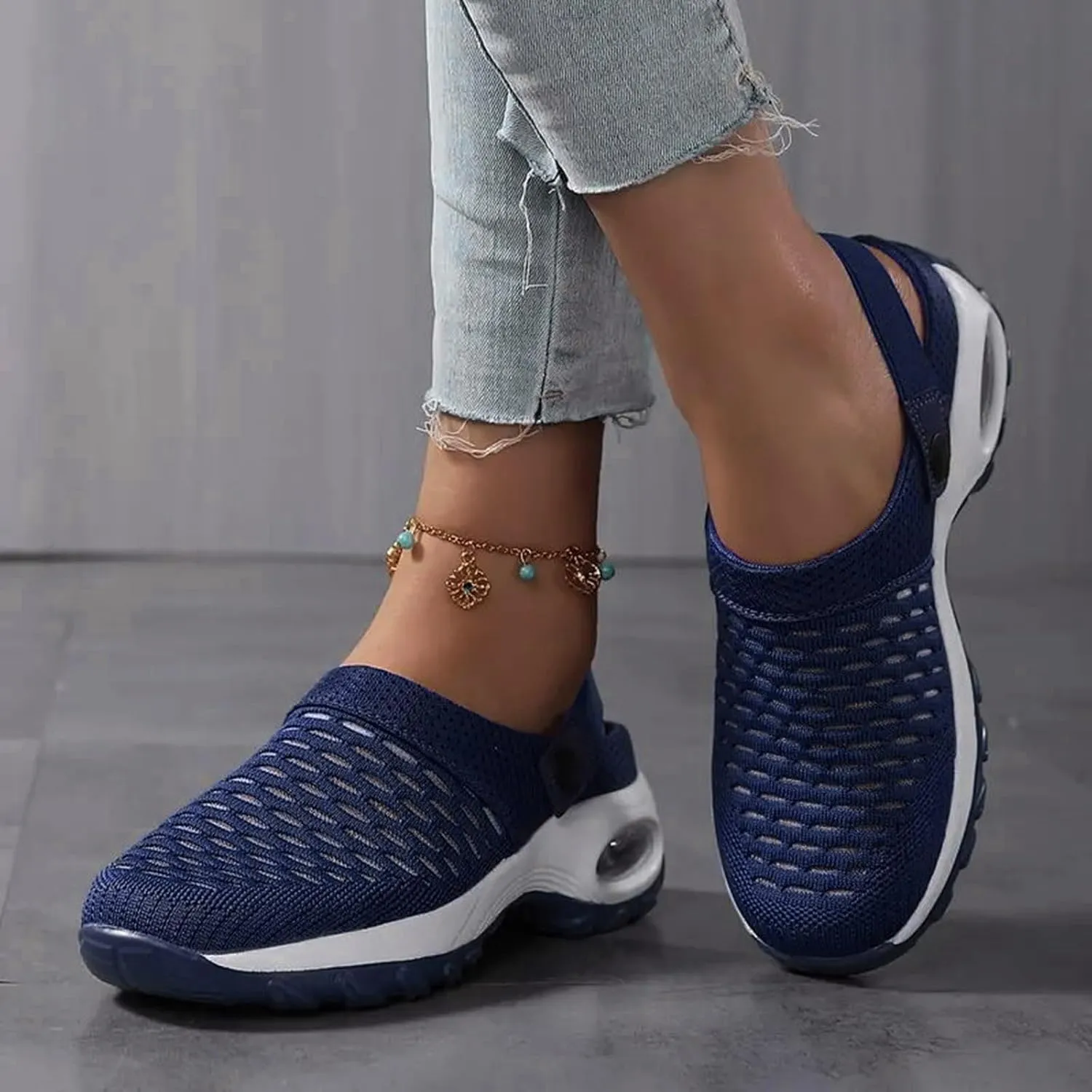 Cathalem Orthopedic Shoes for Women Air Cushion Orthopedic Slip on Shoes Air Cushion Slip-on Diabetic Walking Shoes for Women