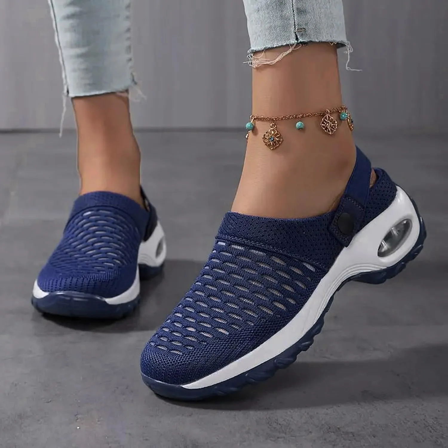 Cathalem Orthopedic Shoes for Women Air Cushion Orthopedic Slip on Shoes Air Cushion Slip-on Diabetic Walking Shoes for Women