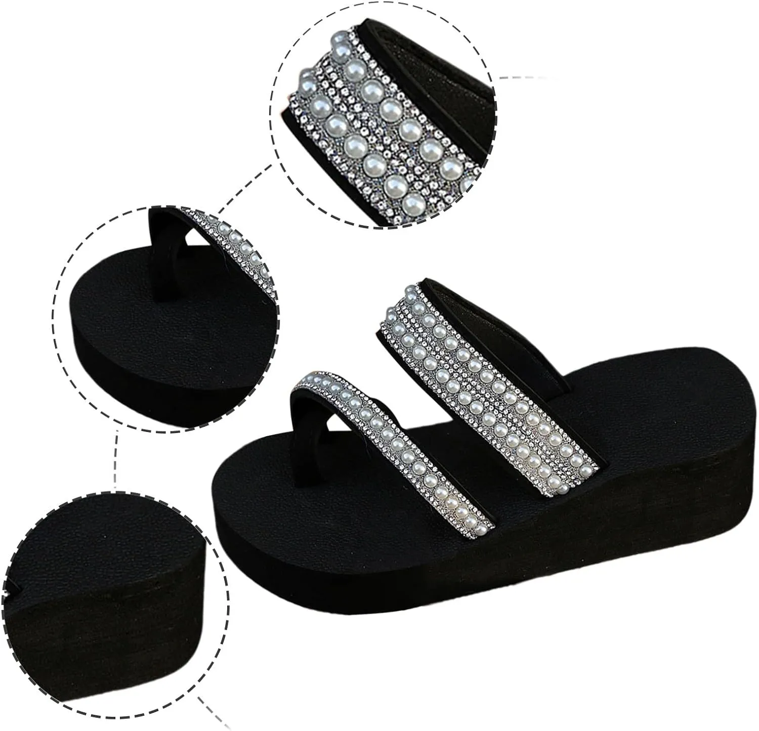Comfortable Slip on Wedge Slide Sandals for Women Arch Support Slip on Slides Sandal Beach Sandals for Women