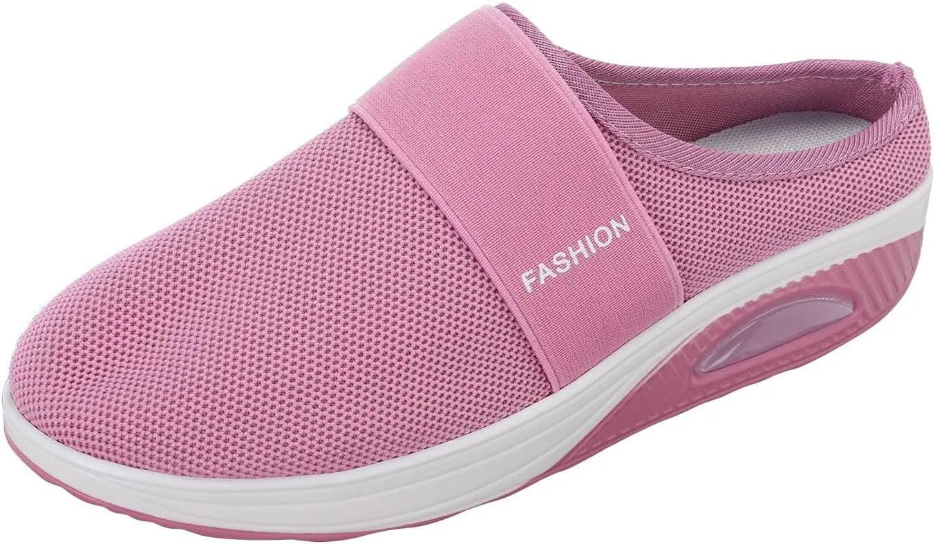 Cushion Mules for Women Lightweight Breathable Comfortable Walking Shoes Arch Support Orthopedic Nursing Shoes