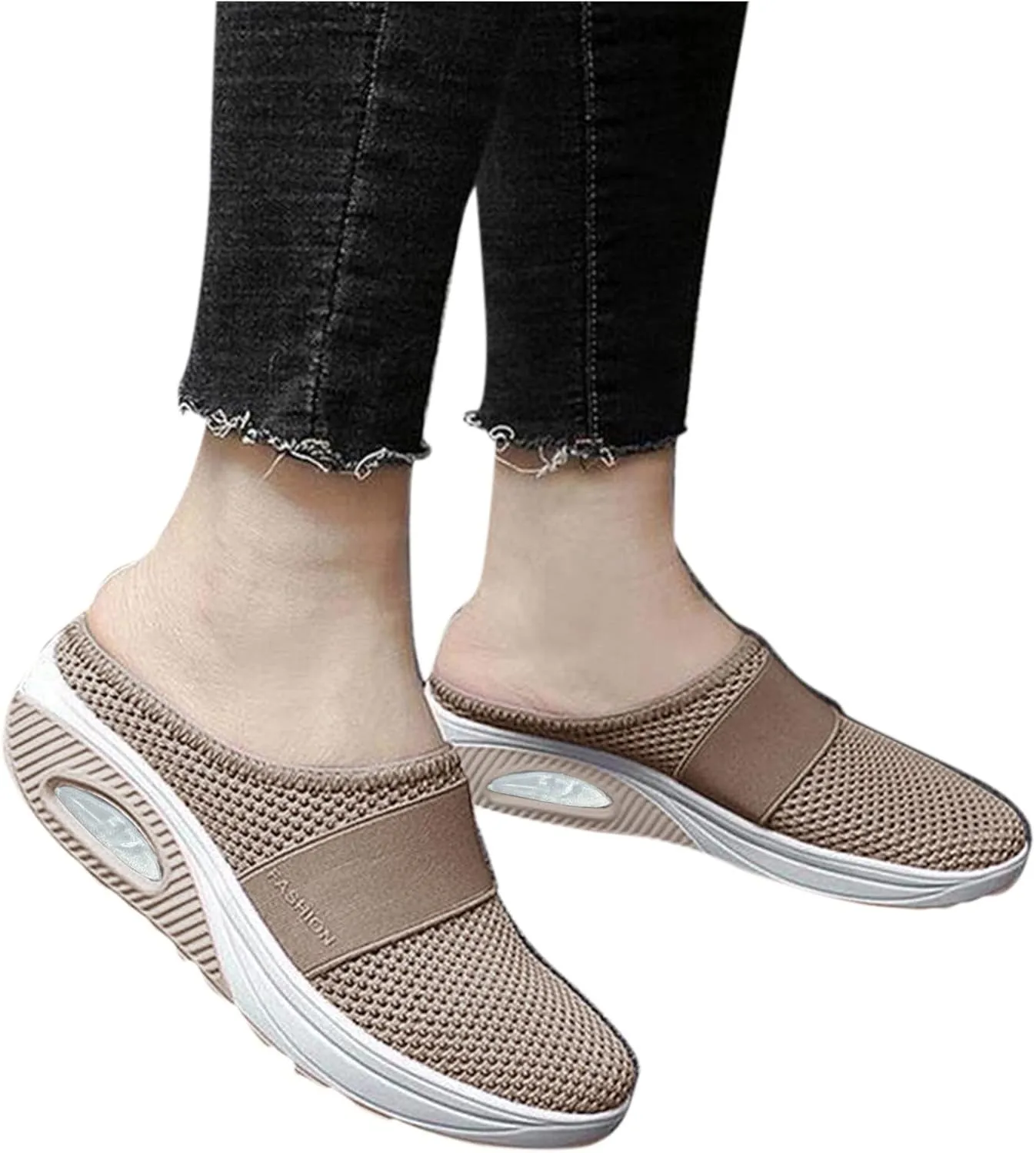 Cushion Mules for Women Lightweight Breathable Comfortable Walking Shoes Arch Support Orthopedic Nursing Shoes