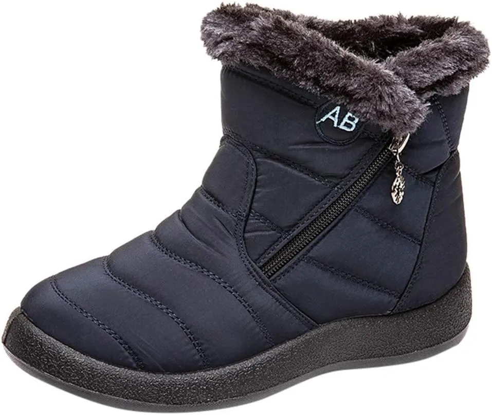 Cute Winter Boots for Women Fashion Winter Ankle Dress Boots for Women Waterproof Snow Womens Waterproof Boots Winter Womens Snow Shoes with Poles Botas Para Invierno Mujer