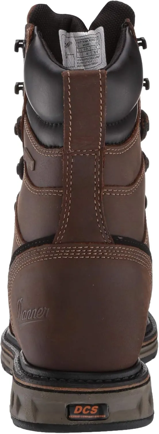 Danner Steel Yard 8 Waterproof Steel Toe Work Boots for Men with 400g Thinsulate Ultra Insulation and Oil- and Slip-Resistant Outsole, EH Rated