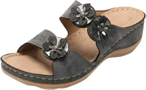 Eduavar Orthopedic Sandals for Women, Comfortable Sandals for Women Summer Open Toe Sandals Casual Beach Sandals Slippers