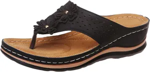 Eduavar Sandals for Women Casual Summer, Orthopedic Sandals for Women Open Toe Slip-on Sandals Summer Travel Beach Sandals