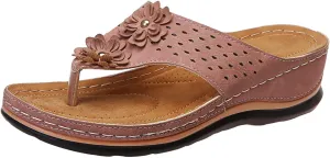 Eduavar Sandals for Women Casual Summer, Orthopedic Sandals for Women Open Toe Slip-on Sandals Summer Travel Beach Sandals
