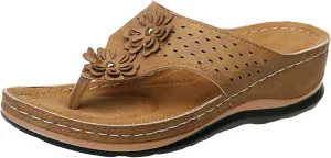 Eduavar Sandals for Women Casual Summer, Orthopedic Sandals for Women Open Toe Slip-on Sandals Summer Travel Beach Sandals