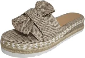 Eduavar Sandals for Women Dressy Summer, Espadrille Sandals for Women Slip-on Open Toe Sandals Casual Summer Beach Sandals