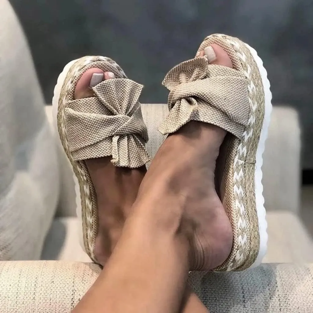Eduavar Sandals for Women Dressy Summer, Espadrille Sandals for Women Slip-on Open Toe Sandals Casual Summer Beach Sandals