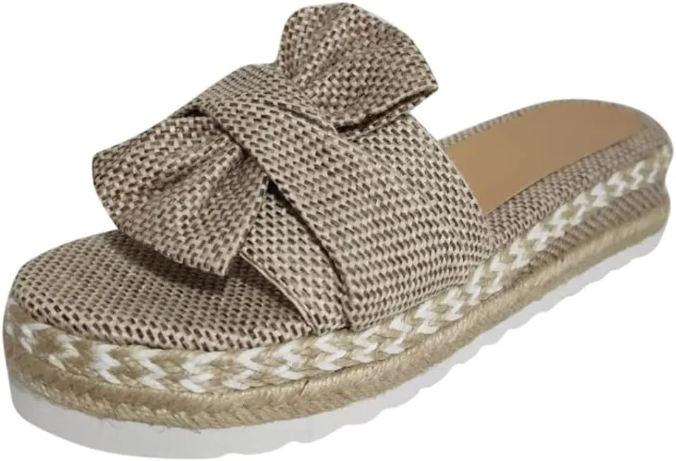 Eduavar Sandals for Women Dressy Summer, Espadrille Sandals for Women Slip-on Open Toe Sandals Casual Summer Beach Sandals