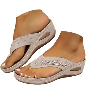 Eduavar Womens Sandals Casual Open Toe Orthotic Platform Slip On Comfortable Slippers Arch Support Lightweight Walking Shoes