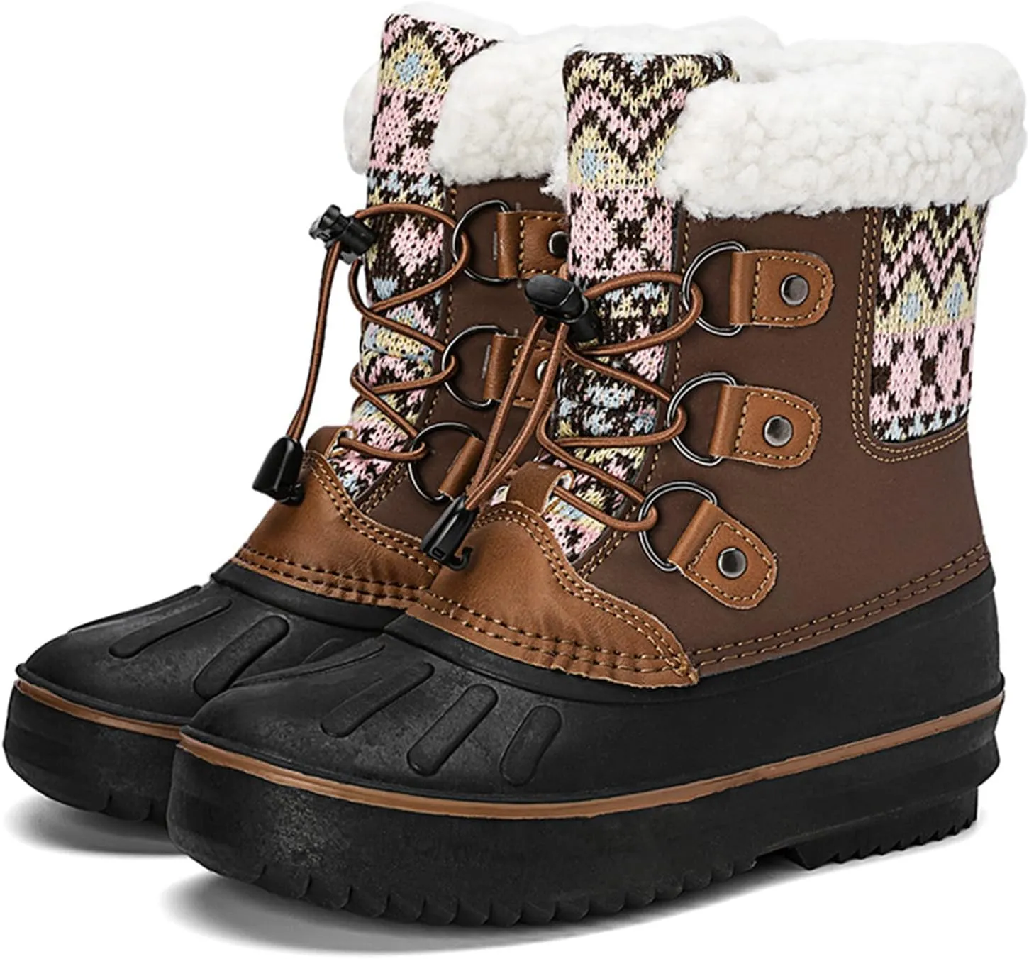 EnJoCho Little Boys Soft Bottom Boots Kids Shoes Snow Boots Girls Boys OutdoorBoots Waterproof Warm Boots with Cotton Shoes