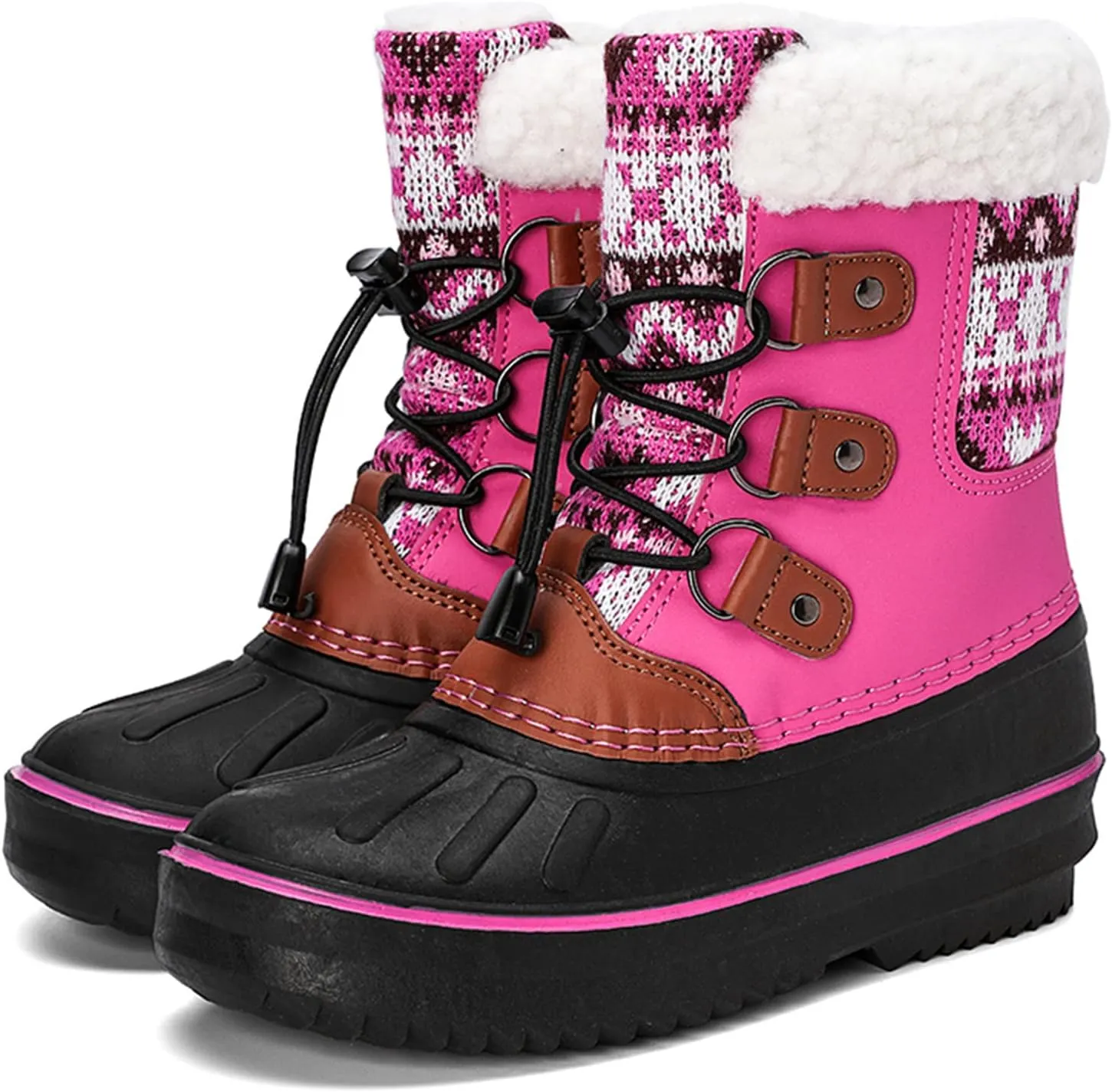 EnJoCho Little Boys Soft Bottom Boots Kids Shoes Snow Boots Girls Boys OutdoorBoots Waterproof Warm Boots with Cotton Shoes