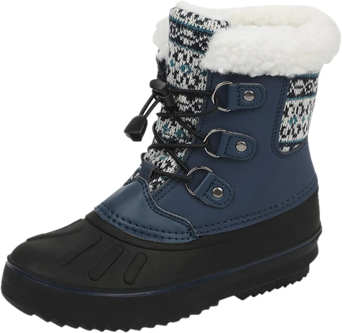 EnJoCho Little Boys Soft Bottom Boots Kids Shoes Snow Boots Girls Boys OutdoorBoots Waterproof Warm Boots with Cotton Shoes