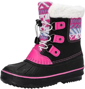 EnJoCho Little Boys Soft Bottom Boots Kids Shoes Snow Boots Girls Boys OutdoorBoots Waterproof Warm Boots with Cotton Shoes