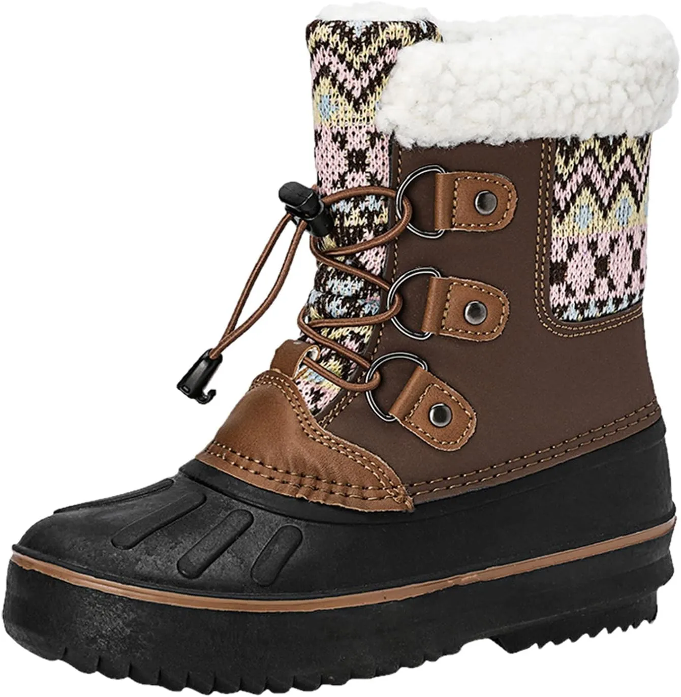 EnJoCho Little Boys Soft Bottom Boots Kids Shoes Snow Boots Girls Boys OutdoorBoots Waterproof Warm Boots with Cotton Shoes