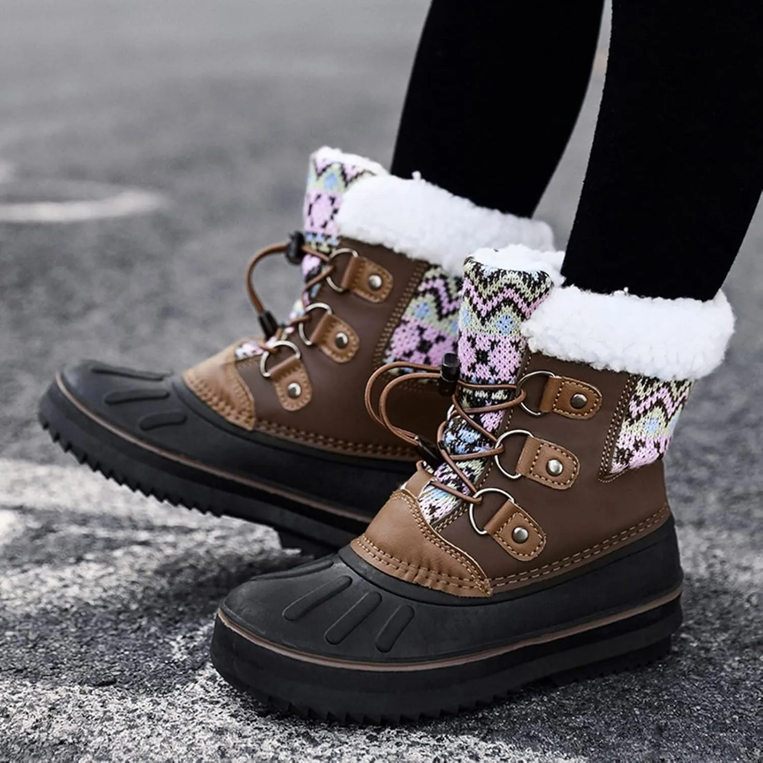 EnJoCho Little Boys Soft Bottom Boots Kids Shoes Snow Boots Girls Boys OutdoorBoots Waterproof Warm Boots with Cotton Shoes