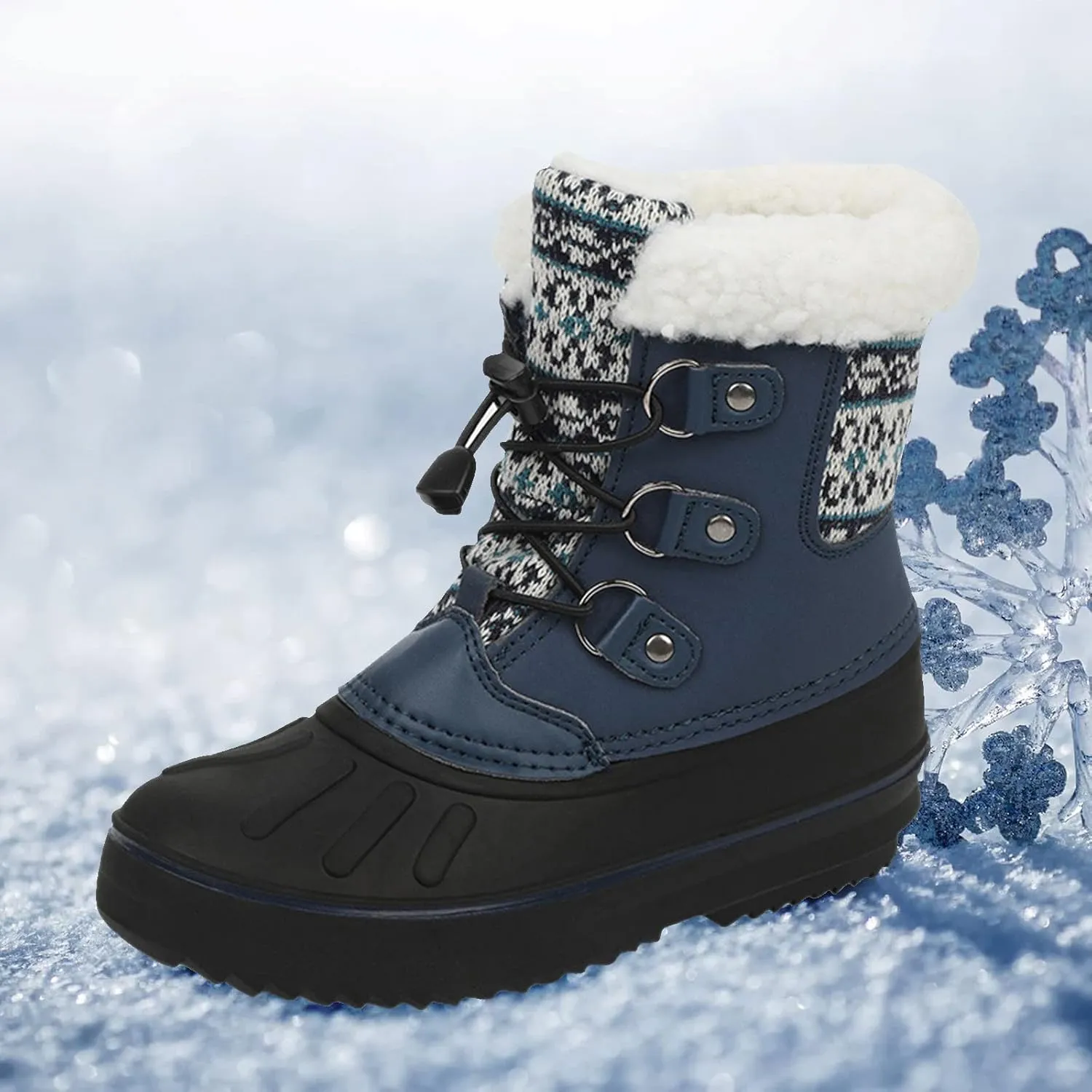 EnJoCho Little Boys Soft Bottom Boots Kids Shoes Snow Boots Girls Boys OutdoorBoots Waterproof Warm Boots with Cotton Shoes