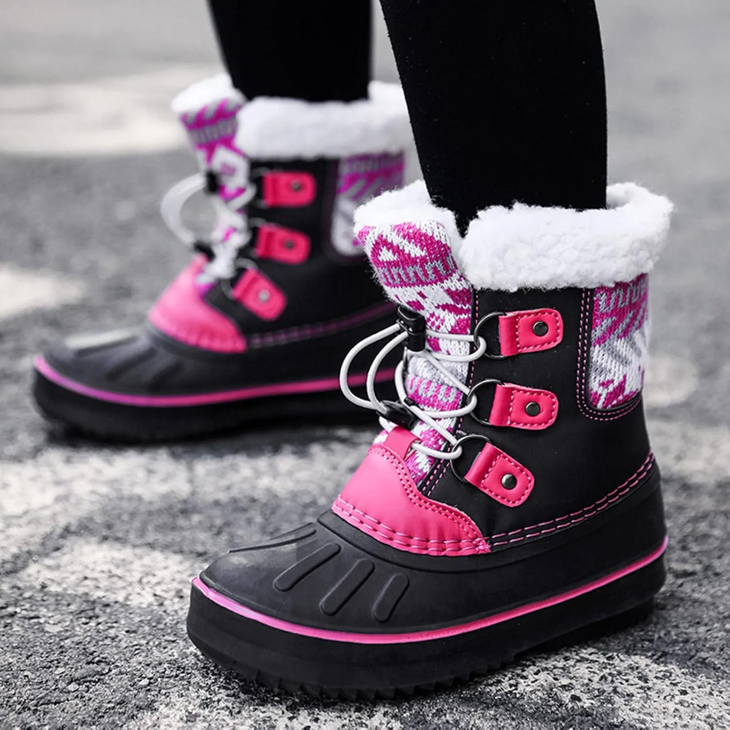 EnJoCho Little Boys Soft Bottom Boots Kids Shoes Snow Boots Girls Boys OutdoorBoots Waterproof Warm Boots with Cotton Shoes