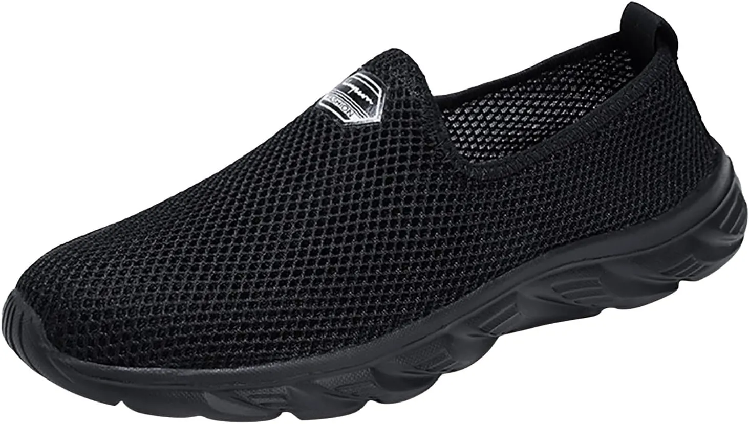 Fashion Sneaker Lace-Up Fashion Men Mesh Casual Hollow Out Sport Shoes Slip On Solid Color Running Breathable Soft