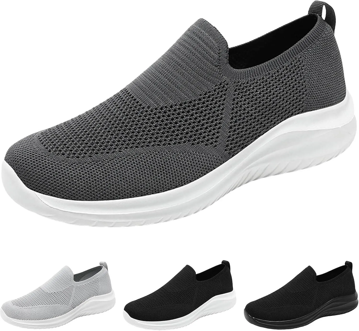 Fashion Sneaker Lace-Up Men Sports Shoes Fashionable New Pattern Simple and Pure Color Mesh Breathable Comfortable Flat