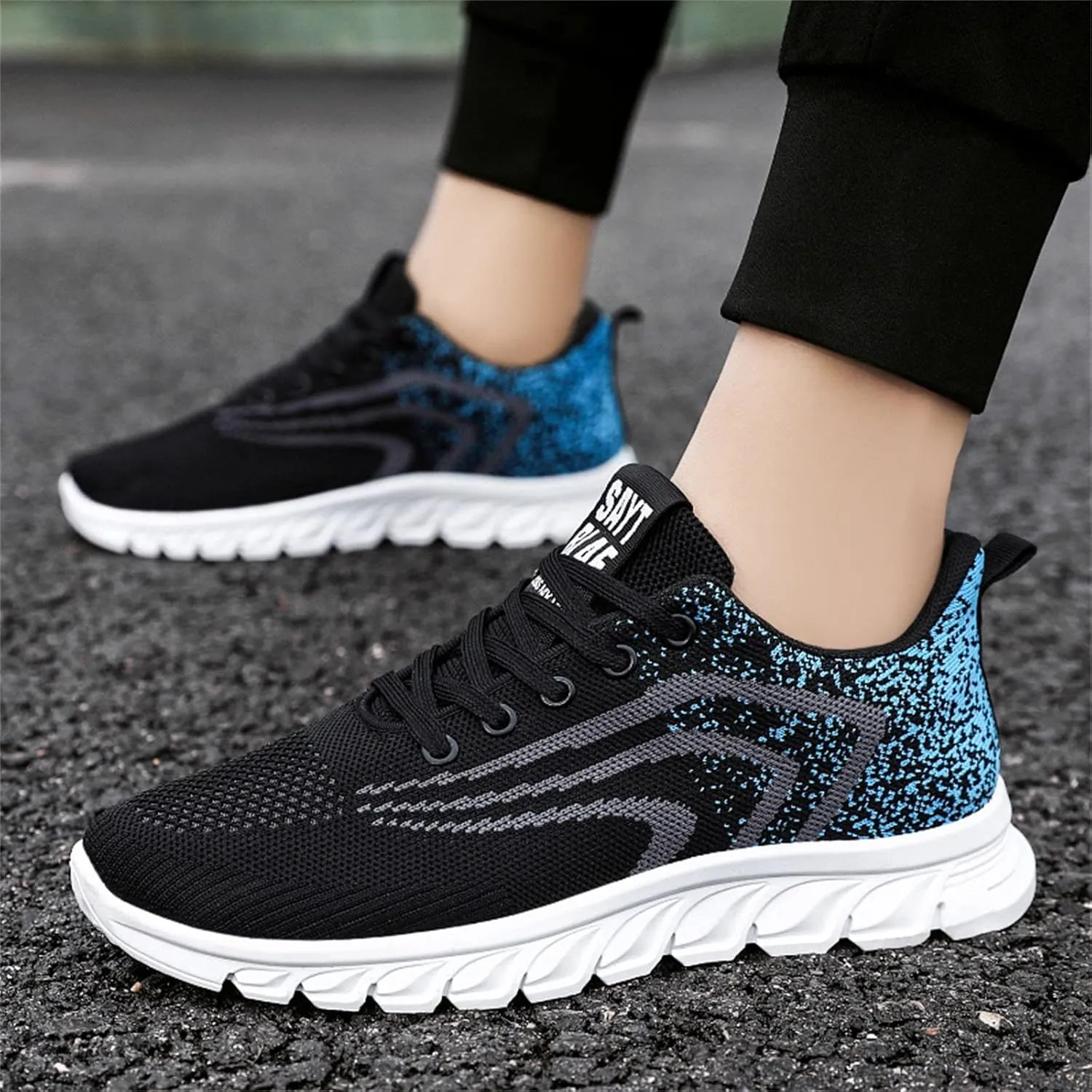 Fashion Sneakers Shoes Fashion Summer and Men Flat Mesh Breathable Comfortable Lace Up Casual