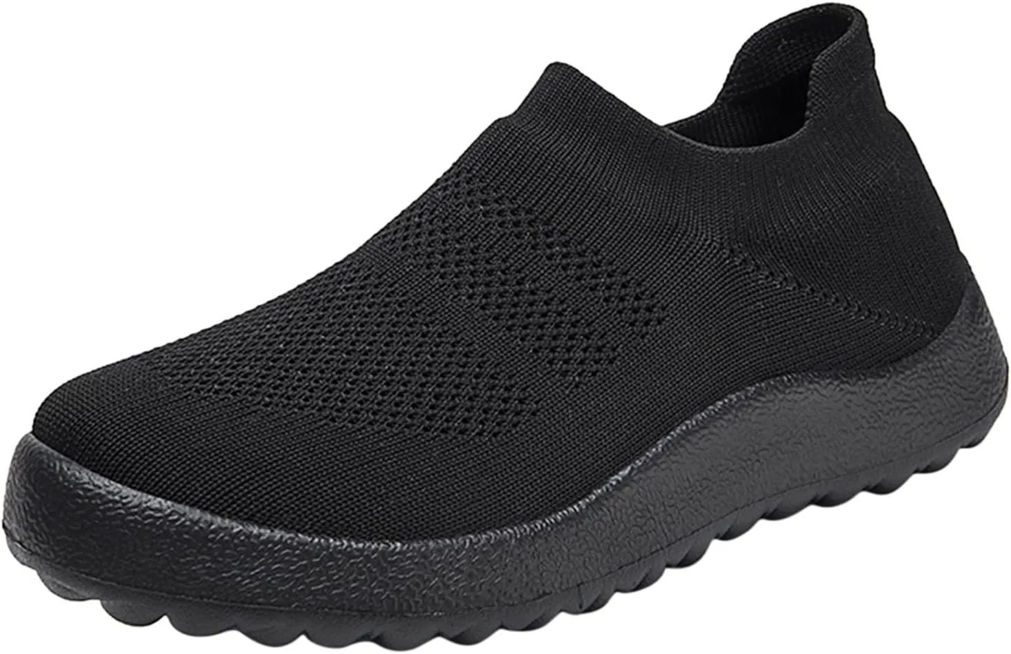 Fashion Spring and Summer Women Sports Shoes Flat Bottom Lightweight Slip On Fly Woven Mesh All Terrain Shoes